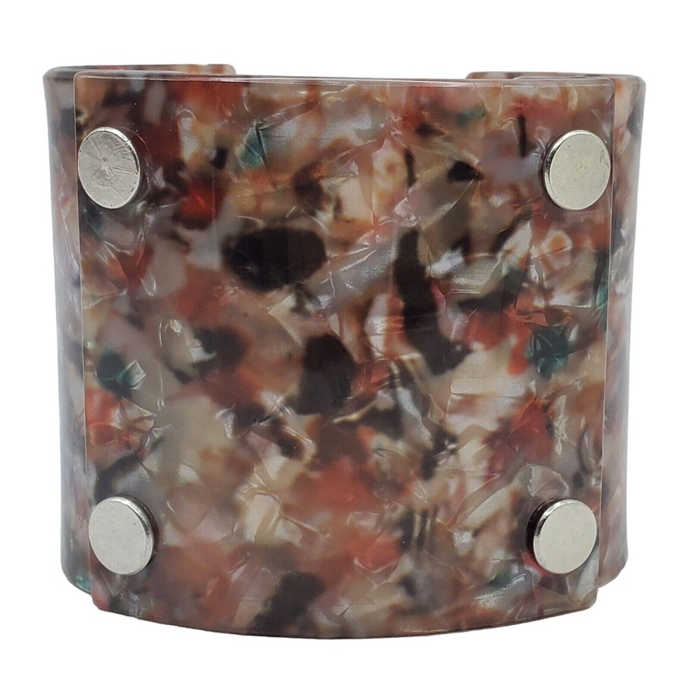 Wide Lucite Cuff‎ Confetti Acrylic Bangle Chunky Statement Bracelet Marbled Boho